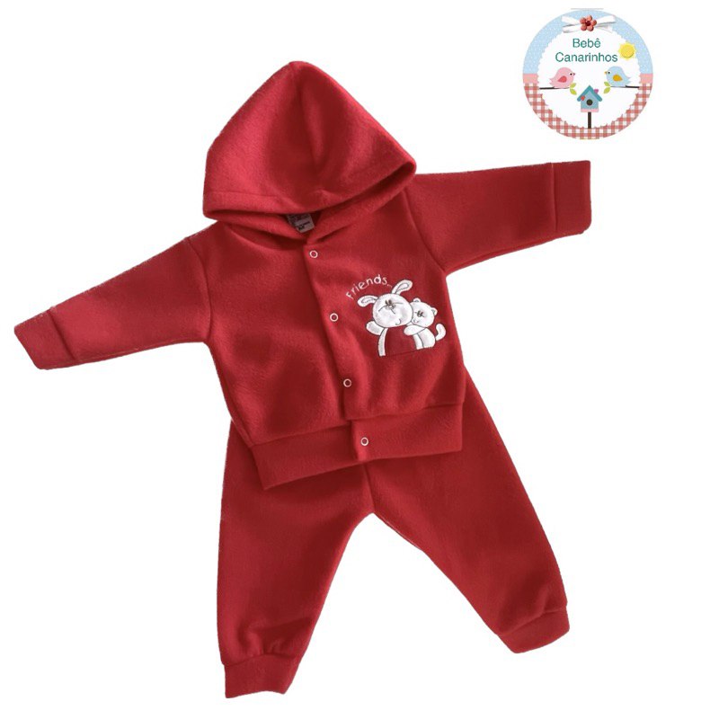 🛍️ CONJUNTO SOFT CAPUZ BORDADO para Bebês! Várias cores!