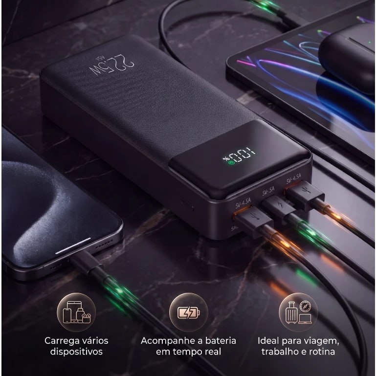 🔋 20 MIL MAH CARRREGA SEU CELULAR 5 VEZES