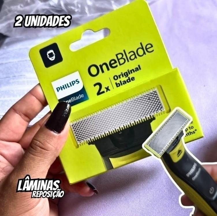 Philips OneBlade QP220/51 Lâminas de Reposição Masculinas em Aço Inoxidável – Pacote com 2