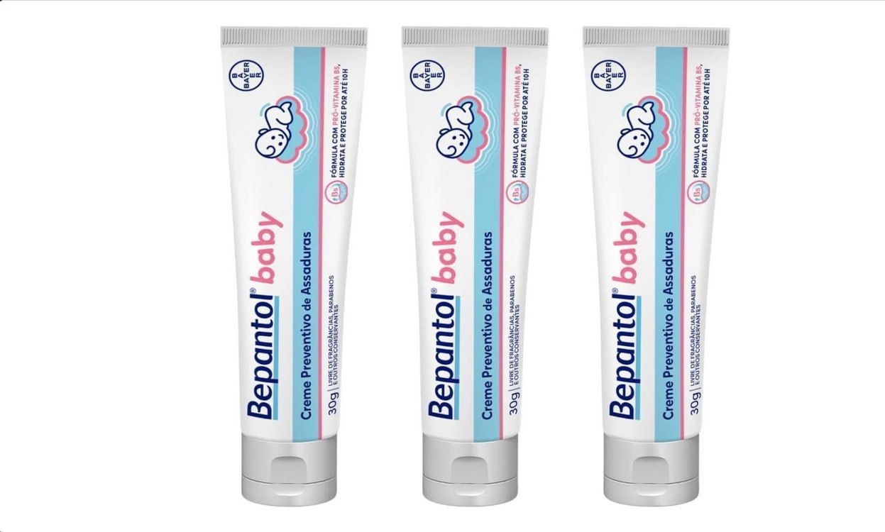 🫧 Kit 3 Cremes Pomadas de Assaduras Vit B5 com 30g cada, Total 90g - Bepantol Baby