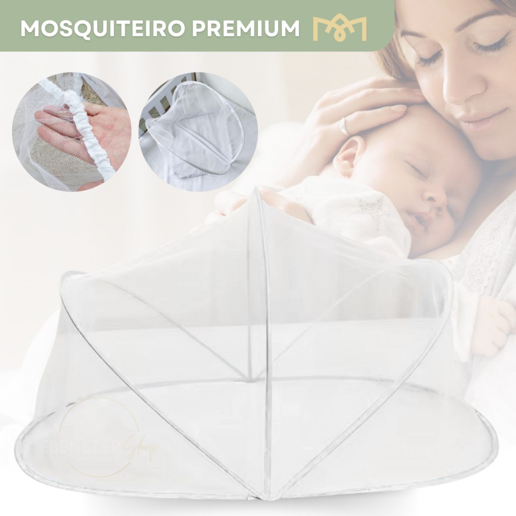 🛍️ Mosquiteiro Para Ninho Redutor De Berço Enxoval Dobrável Avulso Bebê Portátil Branco