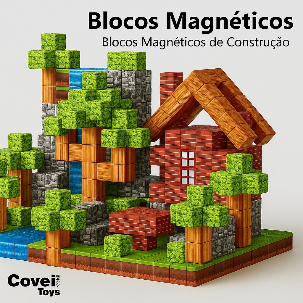 🛍️ Blocos Magneticos Construção De Montar 96/148/192/296/384 Menino Bloco Construção