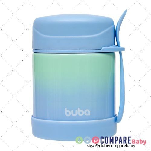 😍 Buba Pote Termico C/Colher Degrade Azul