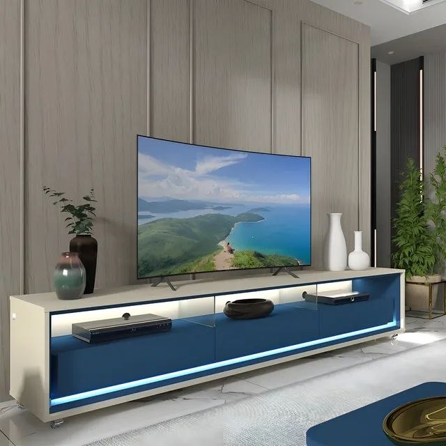 *Rack Para Tv Até 85 Polegadas Com Led Com Rodízios Ac*