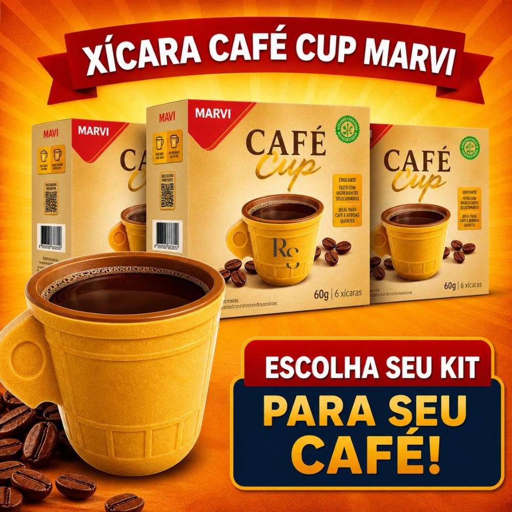 - Xicara Casquinha com Chocolate Café Cup Comestível Marvi