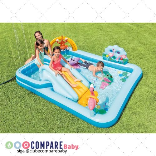 😍 INTEX Piscina Playground Aventura na Floresta 493L - Retangular Multicolorido - 216 Lit