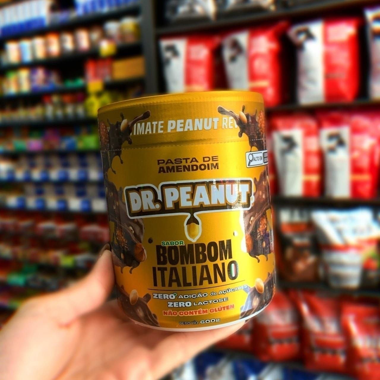Pasta de Amendoim DR. Peanut Bombom Italiano 600G - Com Whey Protein