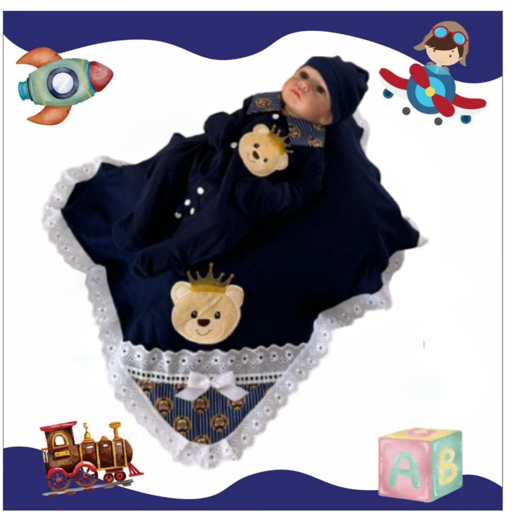 🛍️ Saida De Maternidade Menino e Menina Para Bebê Recèm Nascido 5 Peças Ursinho De Pelùci