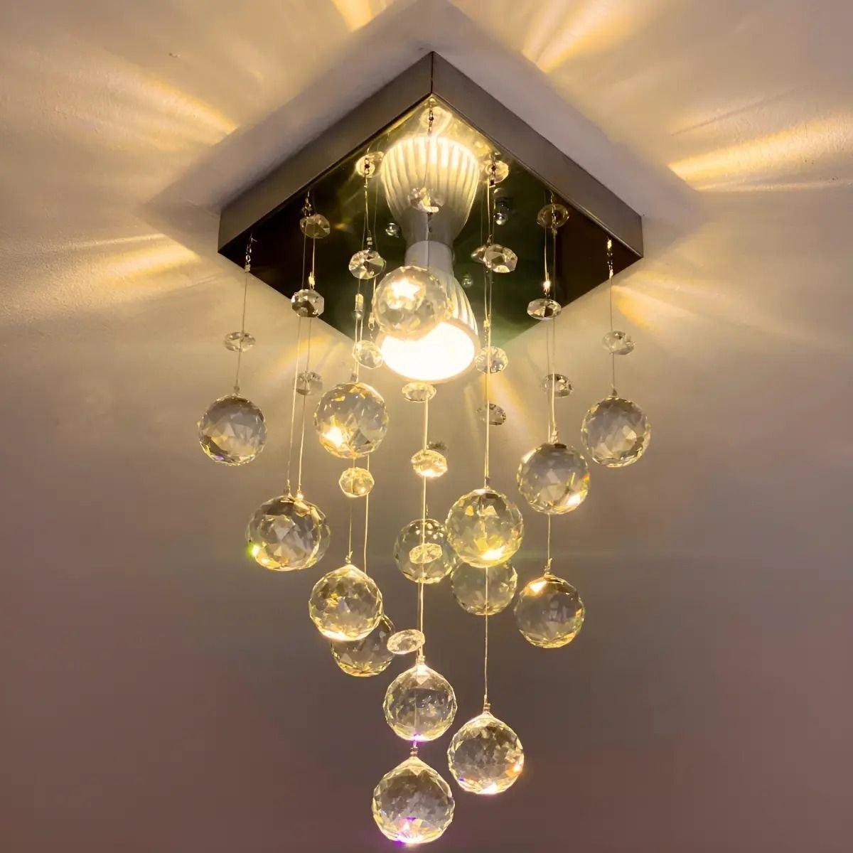 Lustre Cristal Acrílico Quarto Apartamento Vai Montado
