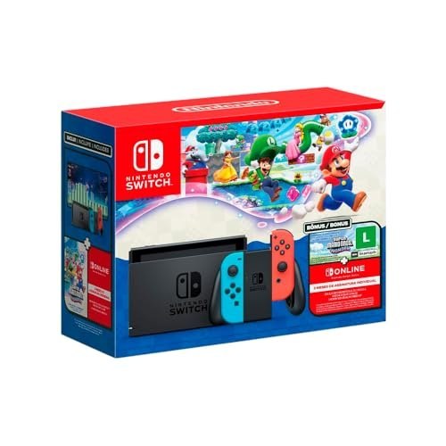 🛍️ Bundle Nintendo Switch + Super Mario Bros. Wonder + 3 Meses de Assinatura Nintendo Swi