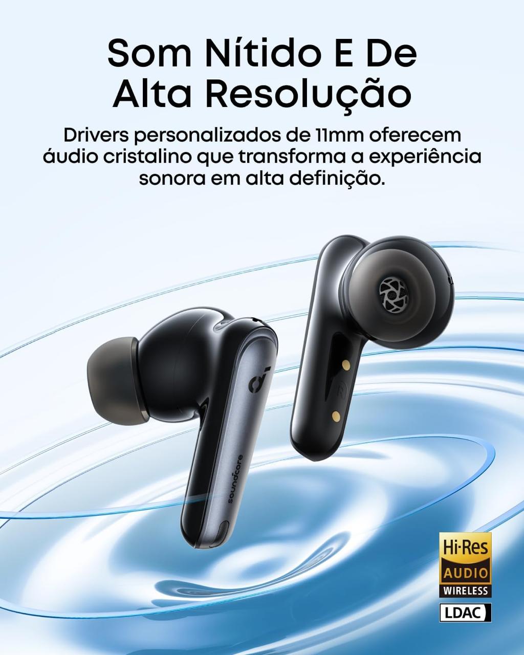 CANCELAMENTO DE RUÍDO E ÁUDIO HI-RES