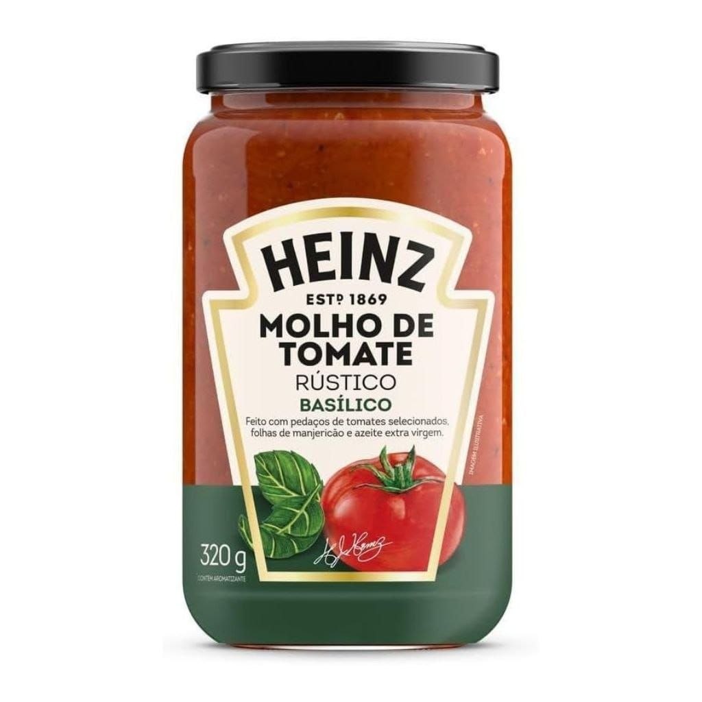 Heinz Molho de Tomate Rústico Basílico em vidro, 320G