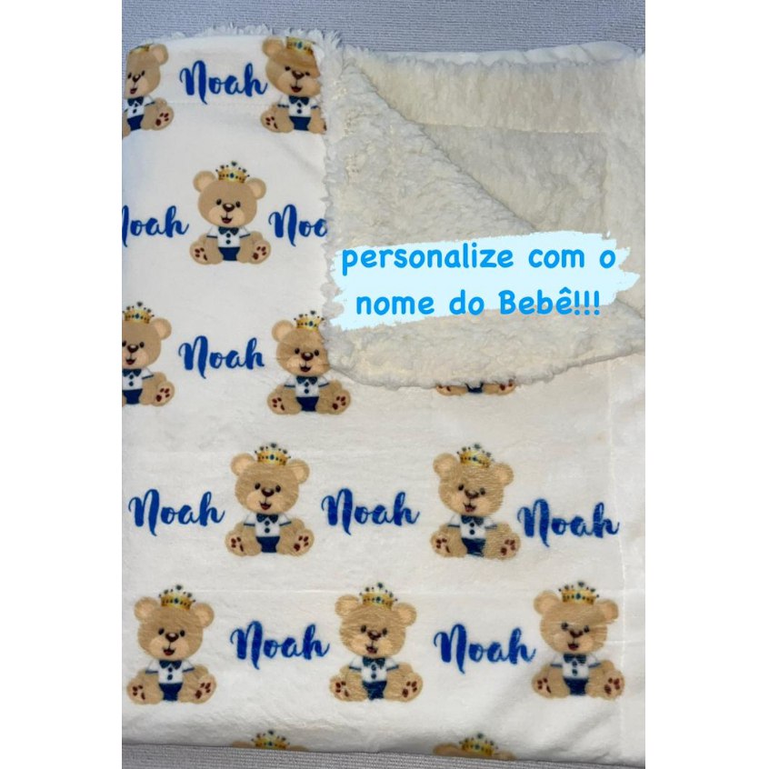 🛍️ Manta personalizada para Bebê coloque o nome do seu Bebê