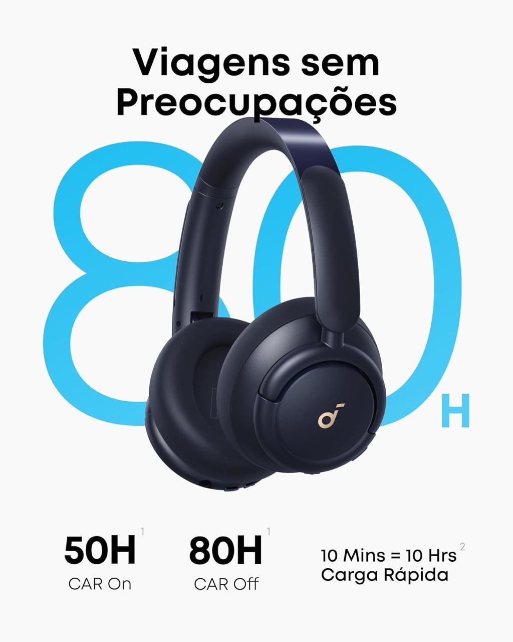 🎧 HEADPHONE COM ANC E 80H DE BATERIA