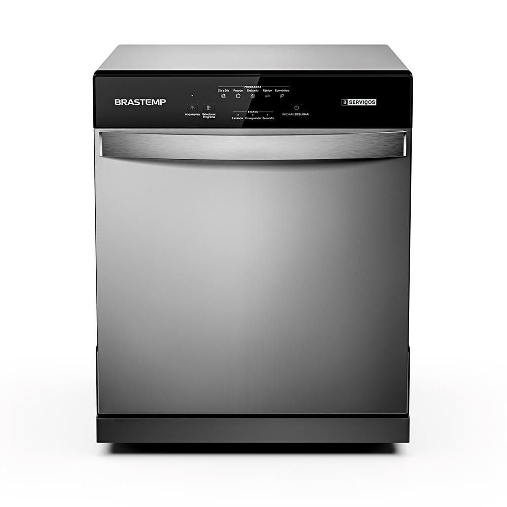 - Lava Louças Brastemp 8 Serviços Compacta BLF08BS Cinza para Cozinha 220v