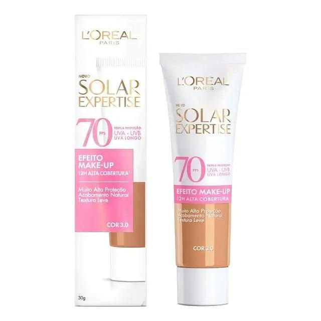 🛍️ Protetor Solar Facial com Cor FPS 70 Alta Cobertura - L'Oréal Paris Solar Expertise Ef