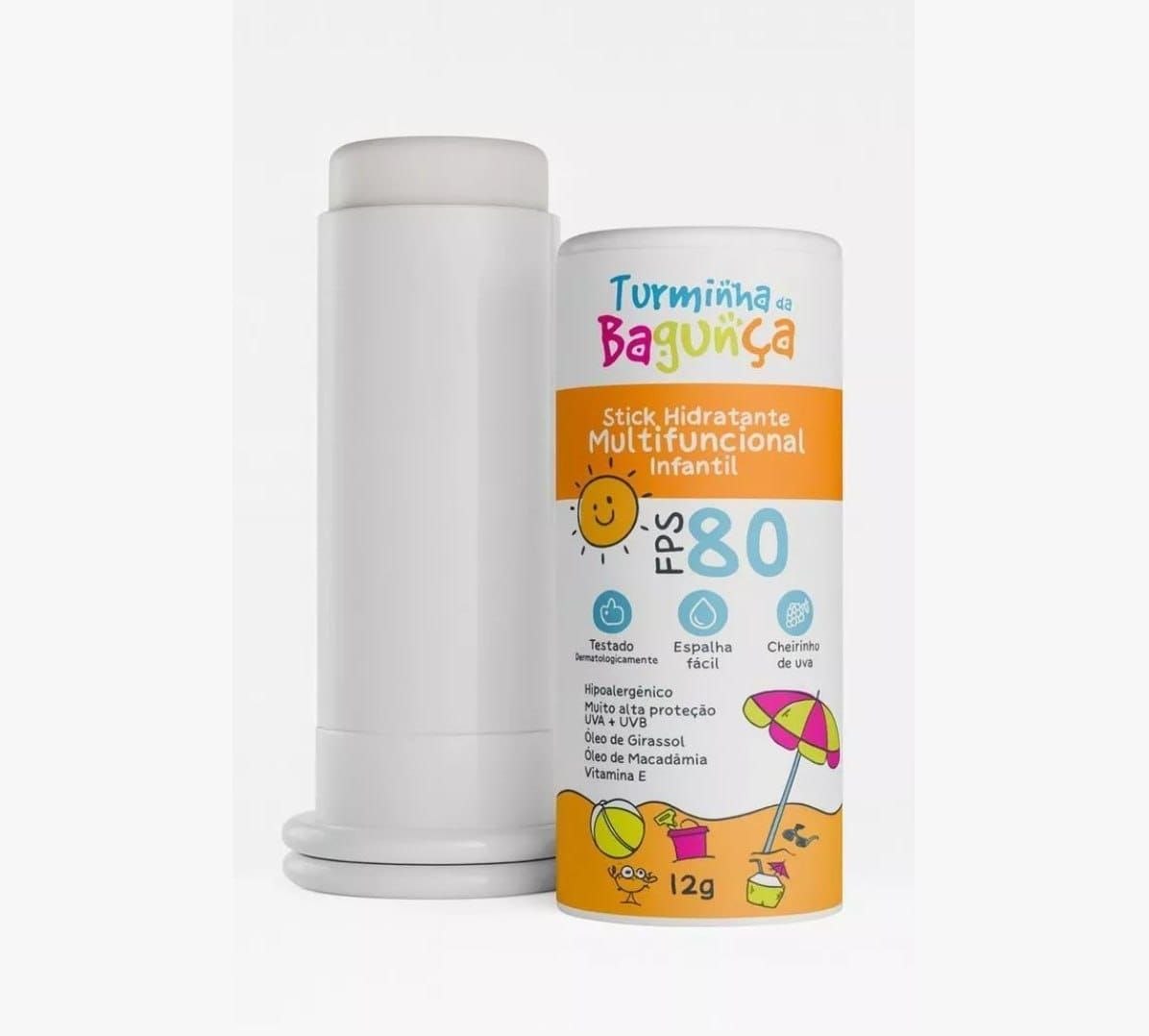 🛍️ Stick Hidratante Multifuncional Infantil Turminha da Bagunça FPS 80 12g