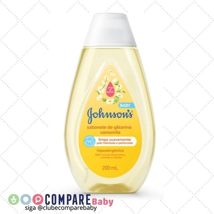 😍 Sabonete Líquido Glicerina Camomila JOHNSON’S® Baby, 200mL