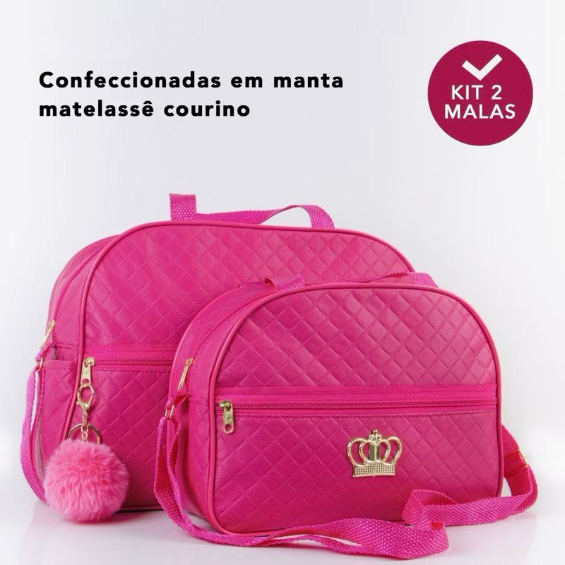 🛍️ Kit Bolsa Maternidade 2 peças Varias Cores Lisas Mala Maternidade Mochila Maternidade 