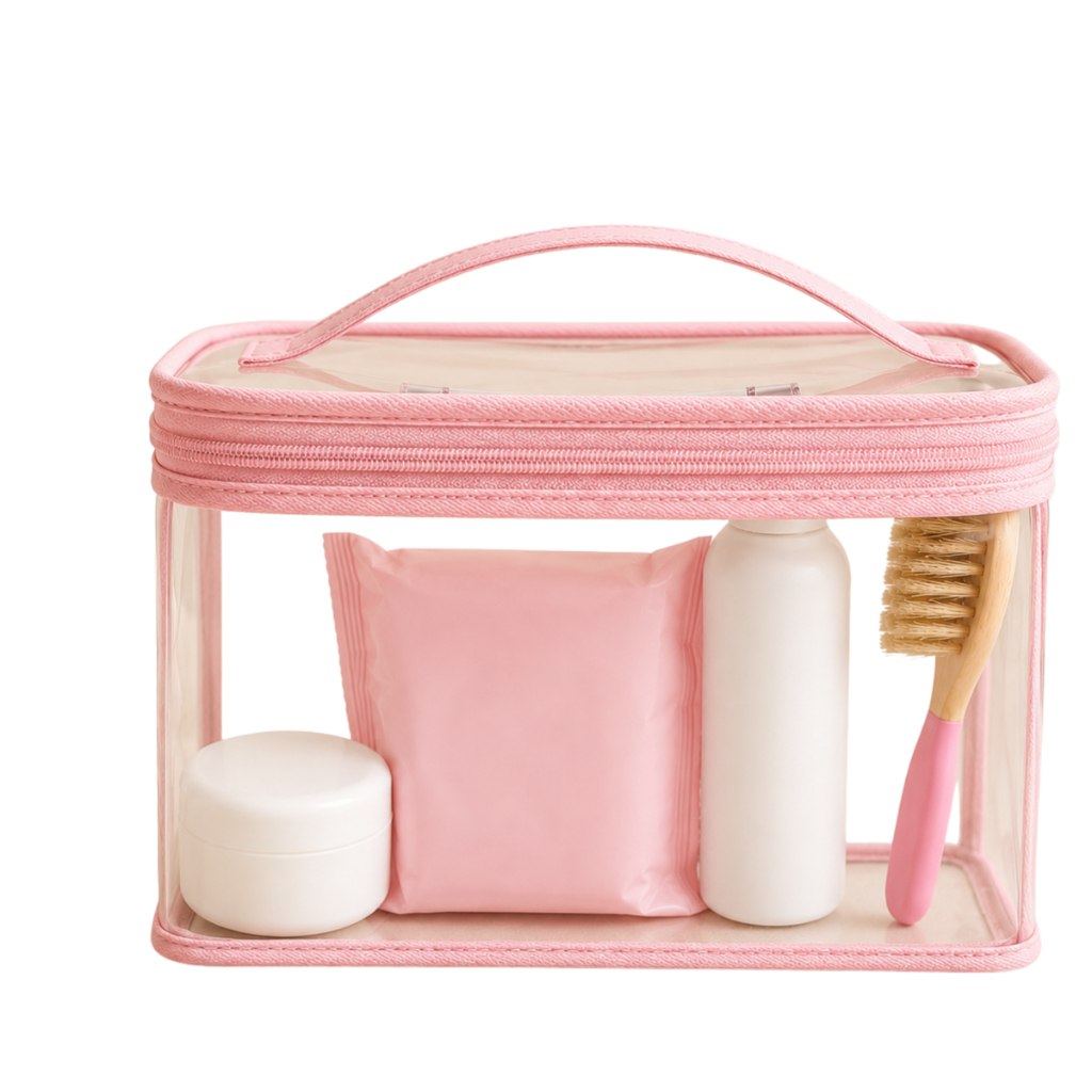 🛍️ Kit 2 Nécessaire Transparente Organizador Bolsa Mala Saída Maternidade Troca e Fralda