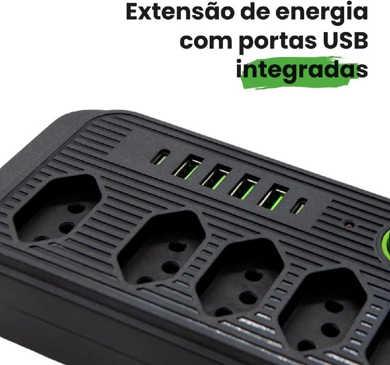 MAIS TOMADAS E CARREGAMENTO EM UM SÓ LUGAR!