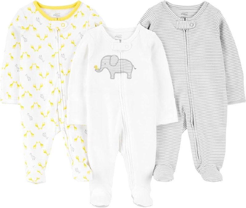 🫧 Macacão de dormir para bebês Pacote com 3 neutros para dormir e brincar Simple Joys by