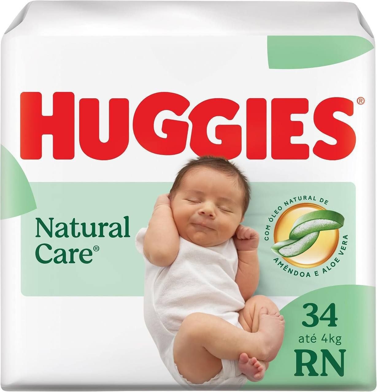 Fralda Huggies Natural Care RN 34 unidades