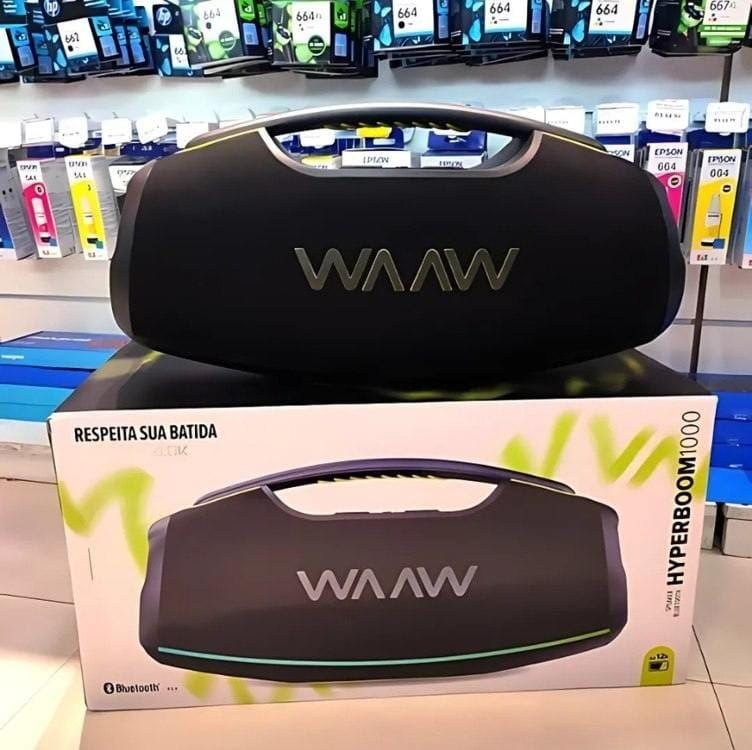 Caixa de Som Boombox Waaw by Alok Hyperboom 1000 180W RMS