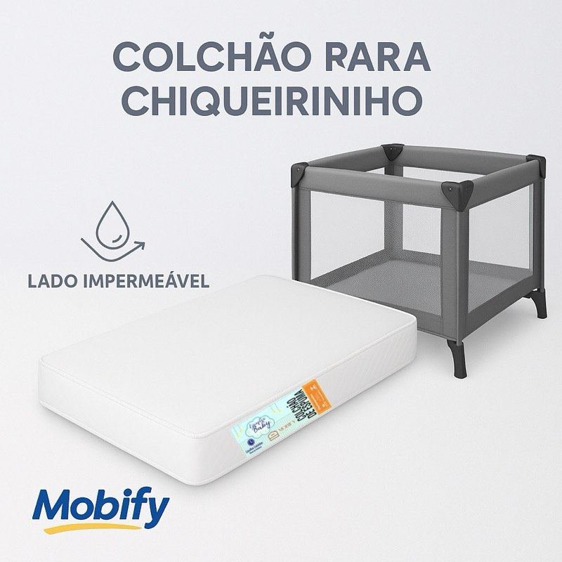 🛍️ Colchão bebe Para Berço Chiqueirinho D18 100x70x10 Impermeável