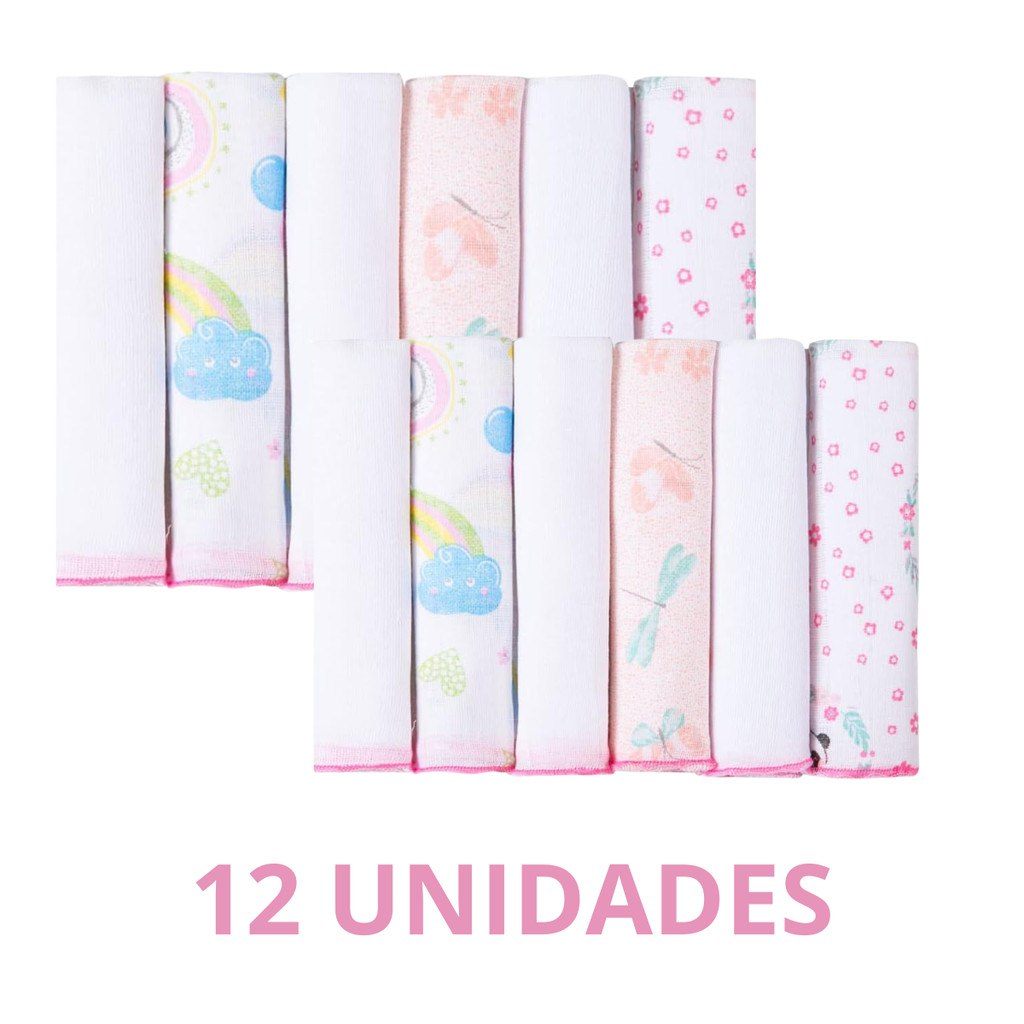 🛍️ Kit Pano de Boca 12 unidades 30x30cm 100%algodao