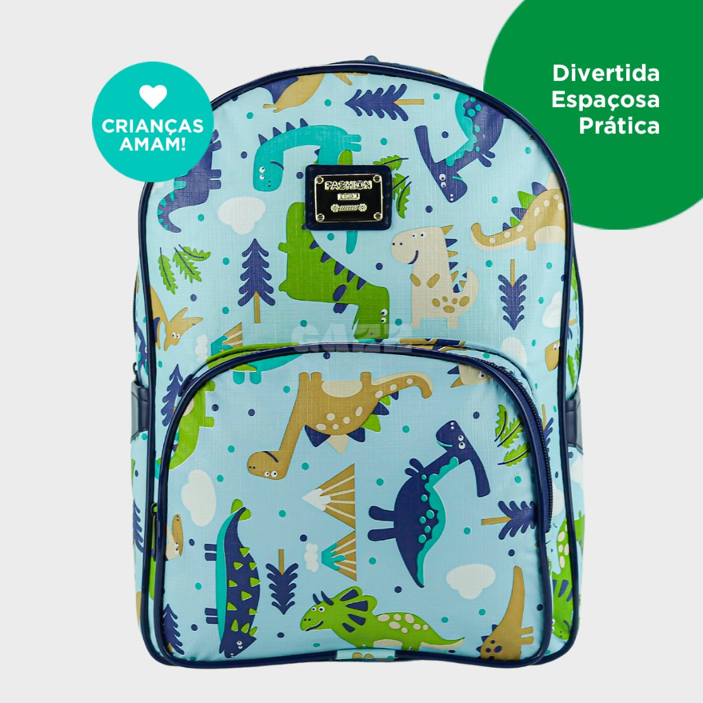 🛍️ Mochila Maternidade Dinossauro Para Passeio Escola Creche Menina ou Menino