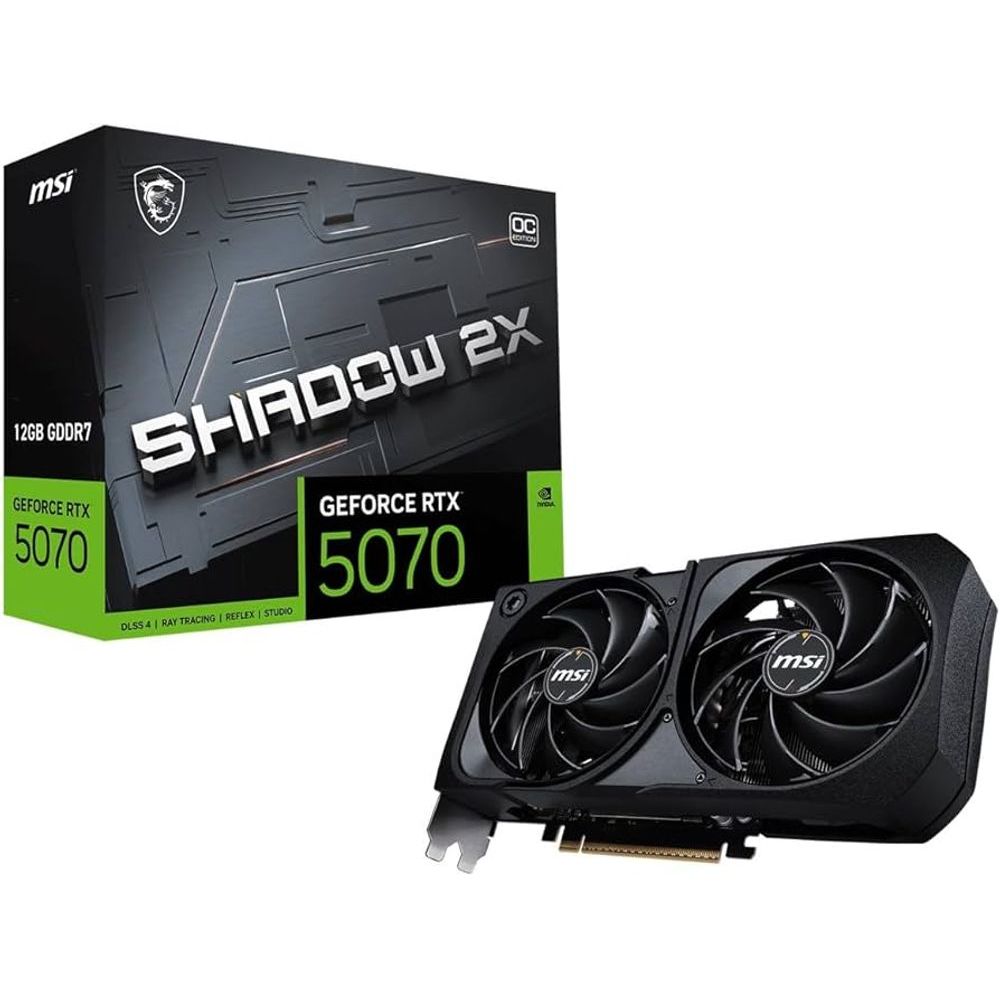 🎁 Placa de Vídeo NVIDIA GeForce MSI RTX 5070 Shadow OC 2X 12GB - 192 Bits - HDMI/3X DP -