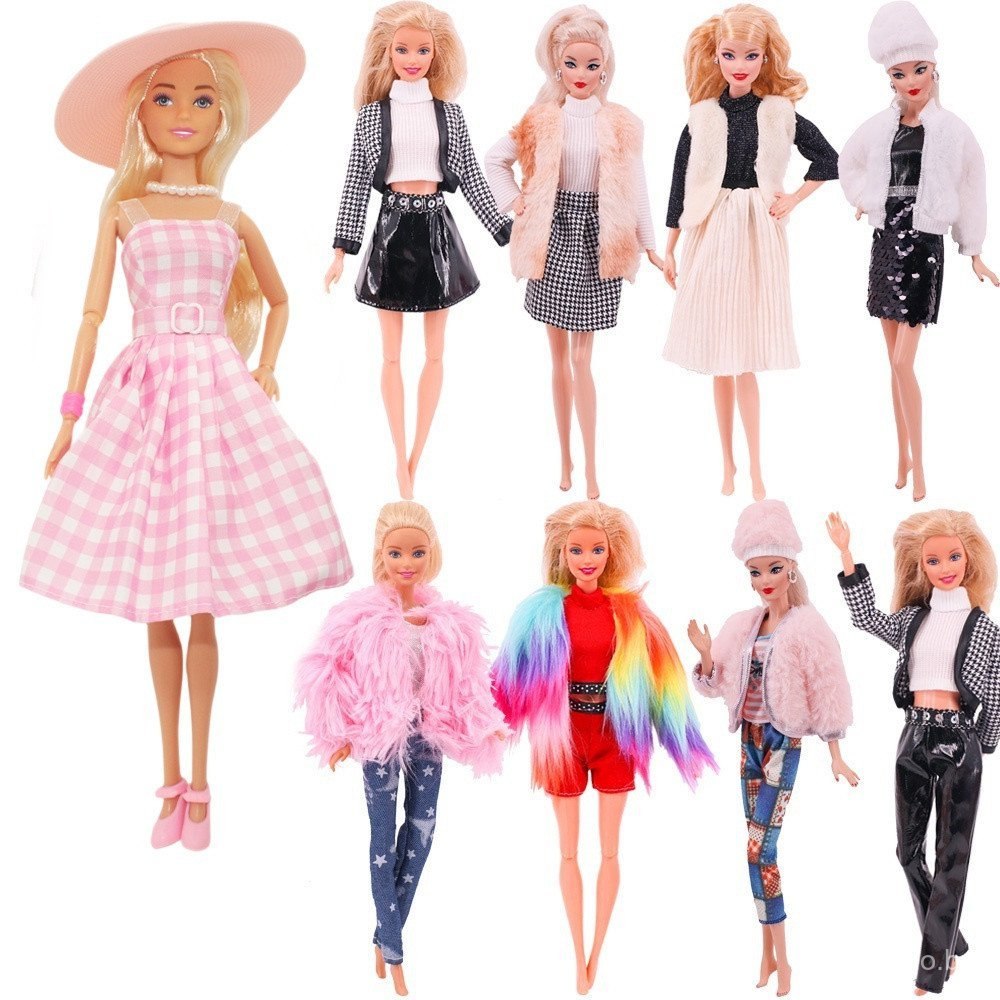 🛍️ Roupas para Boneca de 30cm, Kit de Vestuário, Jaqueta de Pelúcia, Acessórios de Vestid