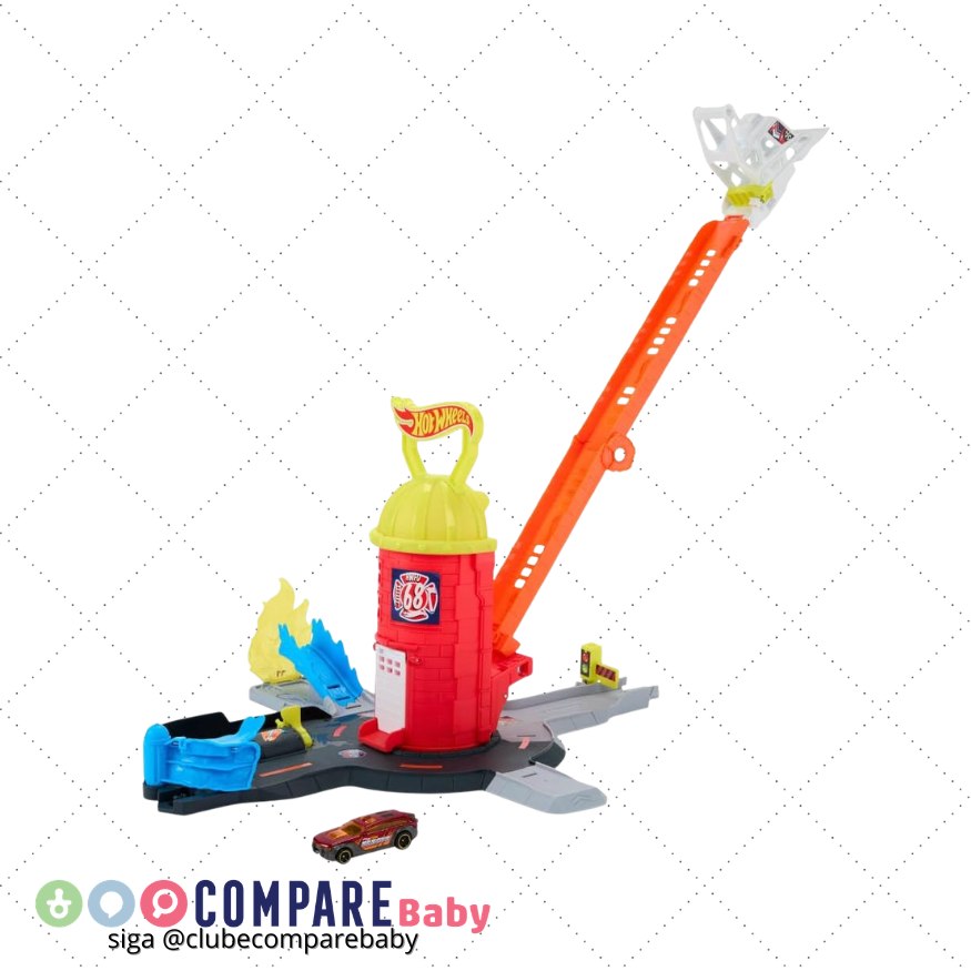 😍 Kit Pista Hot Wheels City Corpo de Bombeiros Mattel