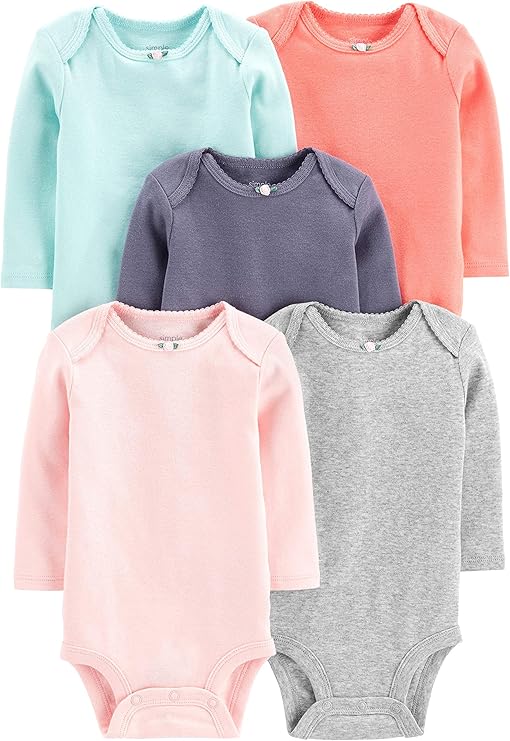 🫧  Body Pacote com 5 bodies de manga comprida Simple Joys by Carter'sMeninas tam 0-3m