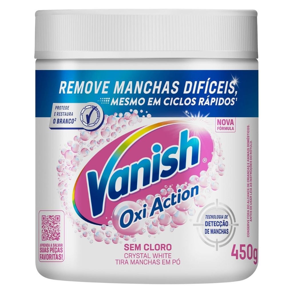 Tira Manchas em Pó Vanish Oxi Action Crystal White Refil 450g