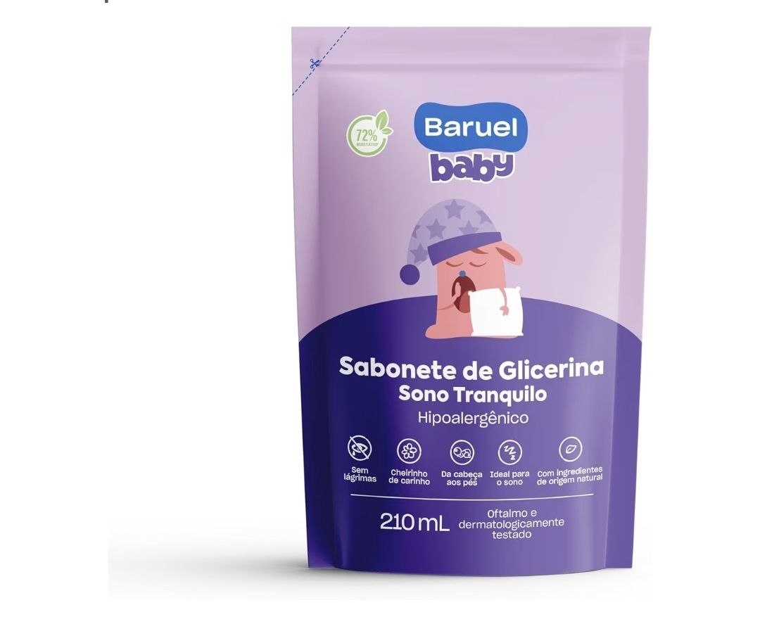 Baruel Baby, Sabonete Líquido Baruel Baby Sono Tranquilo Refil 210ml